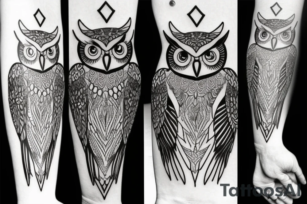 Full owl tattoo idea