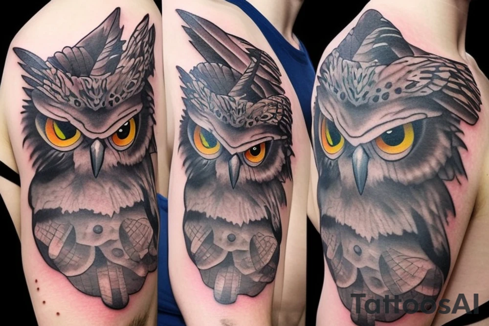 Full owl tattoo idea