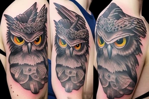 Full owl tattoo idea