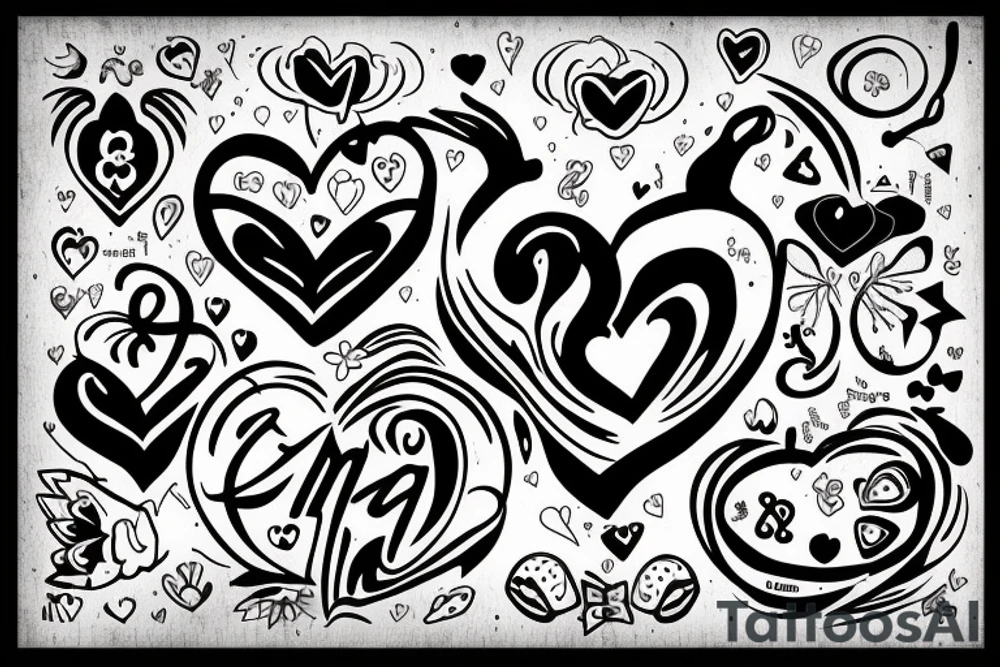 Heart with M and A tattoo idea