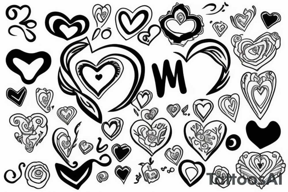 Heart with M and A tattoo idea