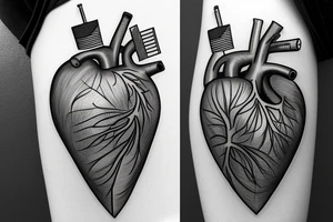 anatomical heart with ireland flag tattoo idea