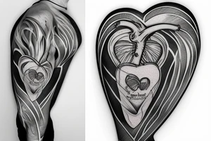 anatomical heart with ireland flag tattoo idea