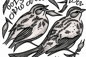 sparrows surrounding a quote "non ducor, duco" tattoo idea