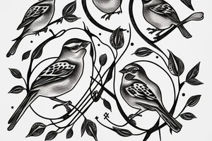 sparrows surrounding a quote "non ducor, duco" tattoo idea