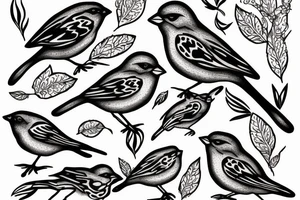sparrows surrounding a quote "non ducor, duco" tattoo idea