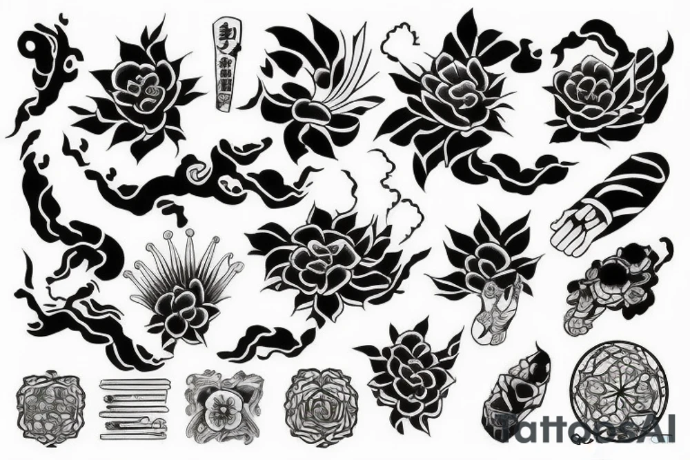 hand japanese tattoo idea