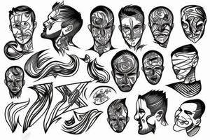 Person with lines instead of his head. tattoo idea