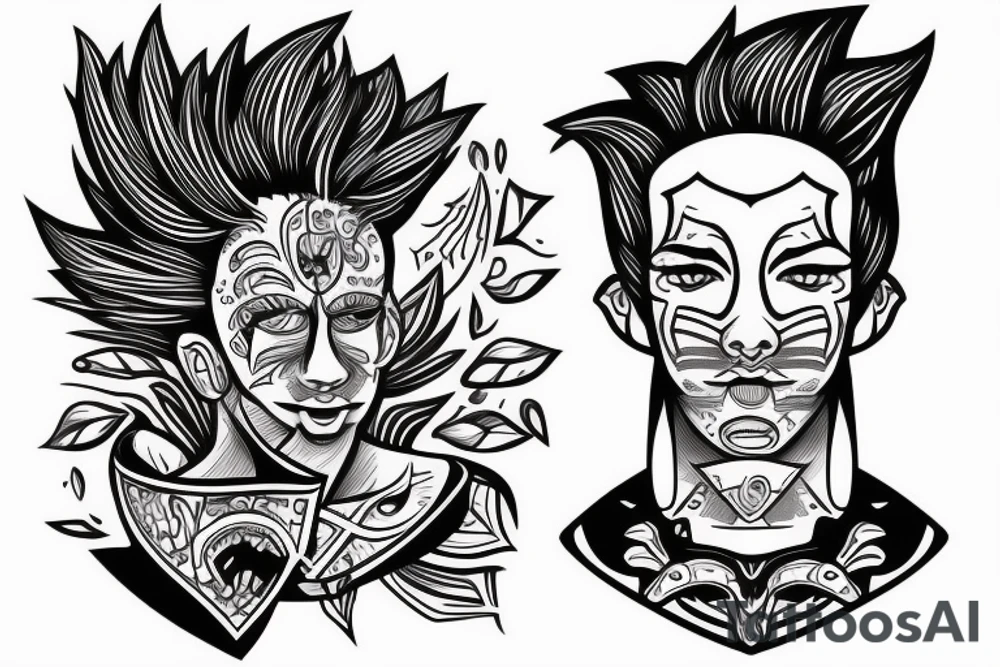 Person with lines instead of his head. tattoo idea