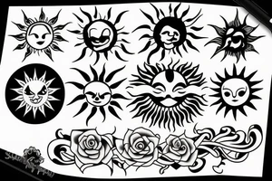 Sun outline with 1/4 missing tattoo idea