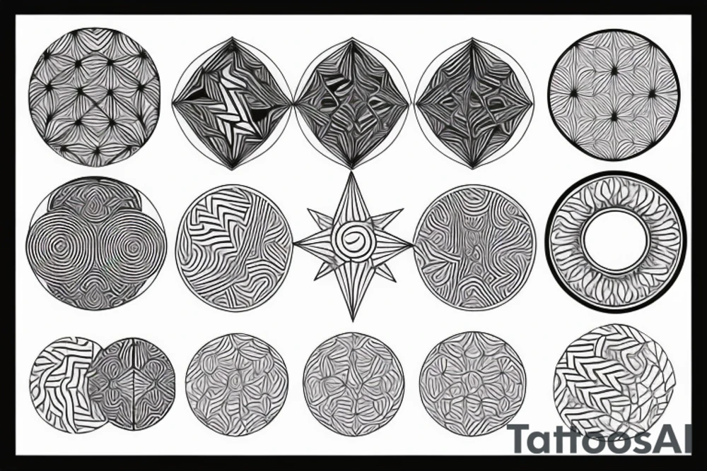 Geometric pattern circle tattoo idea