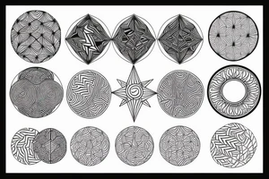 Geometric pattern circle tattoo idea