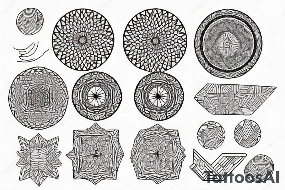 Geometric pattern circle tattoo idea