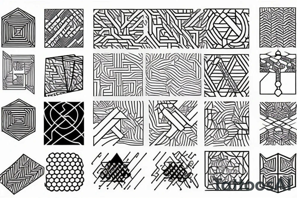 Geometric pattern japanese tattoo idea