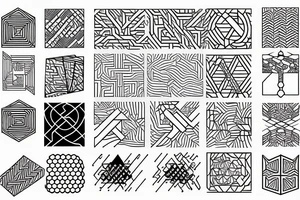 Geometric pattern japanese tattoo idea