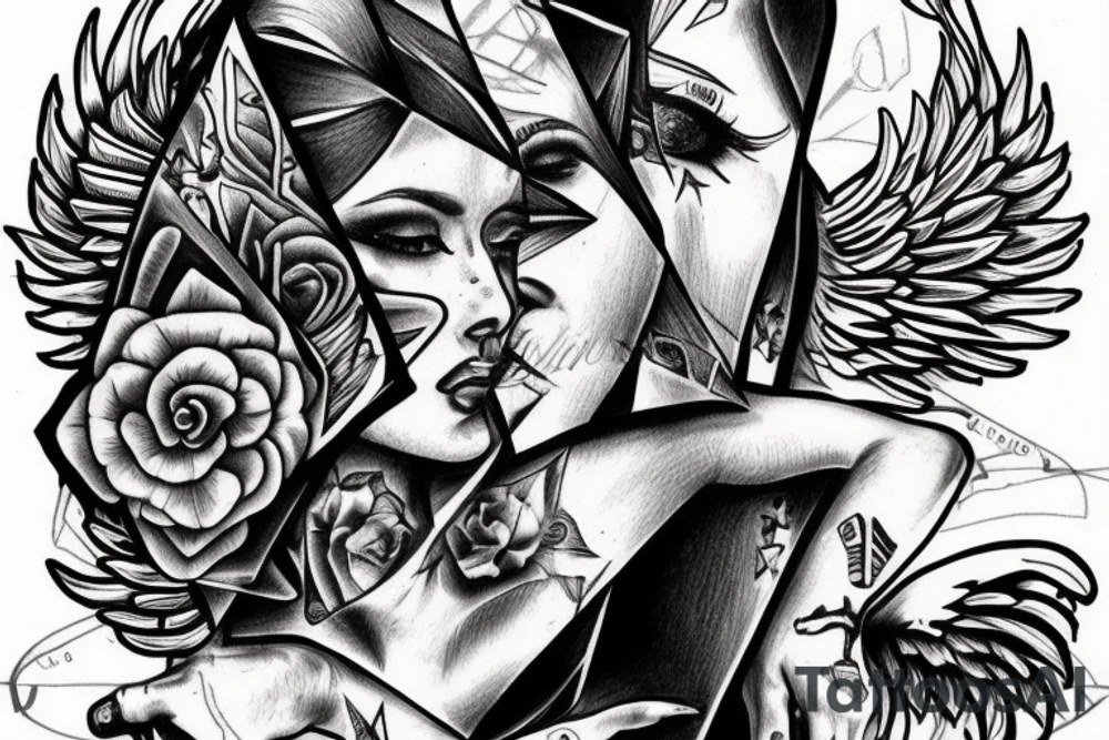 the illuminati top of angel tattoo idea