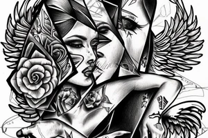 the illuminati top of angel tattoo idea