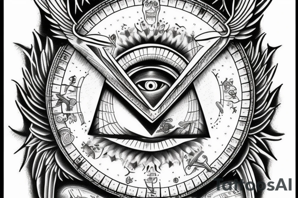 the illuminati top of angel tattoo idea