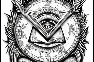 the illuminati top of angel tattoo idea