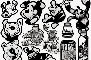 Barbed wire and winnie the pooh tattoo idea