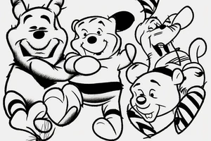 Barbed wire and winnie the pooh tattoo idea