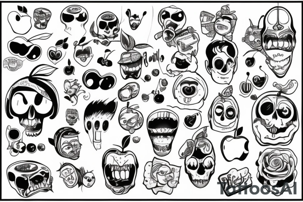 Old school apple trash tattoo idea