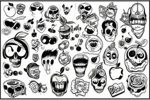 Old school apple trash tattoo idea