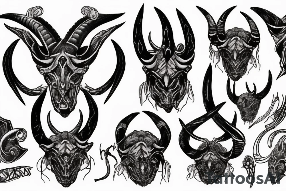 girl Sign of the horns tattoo idea