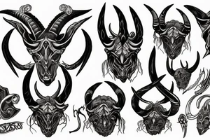 girl Sign of the horns tattoo idea