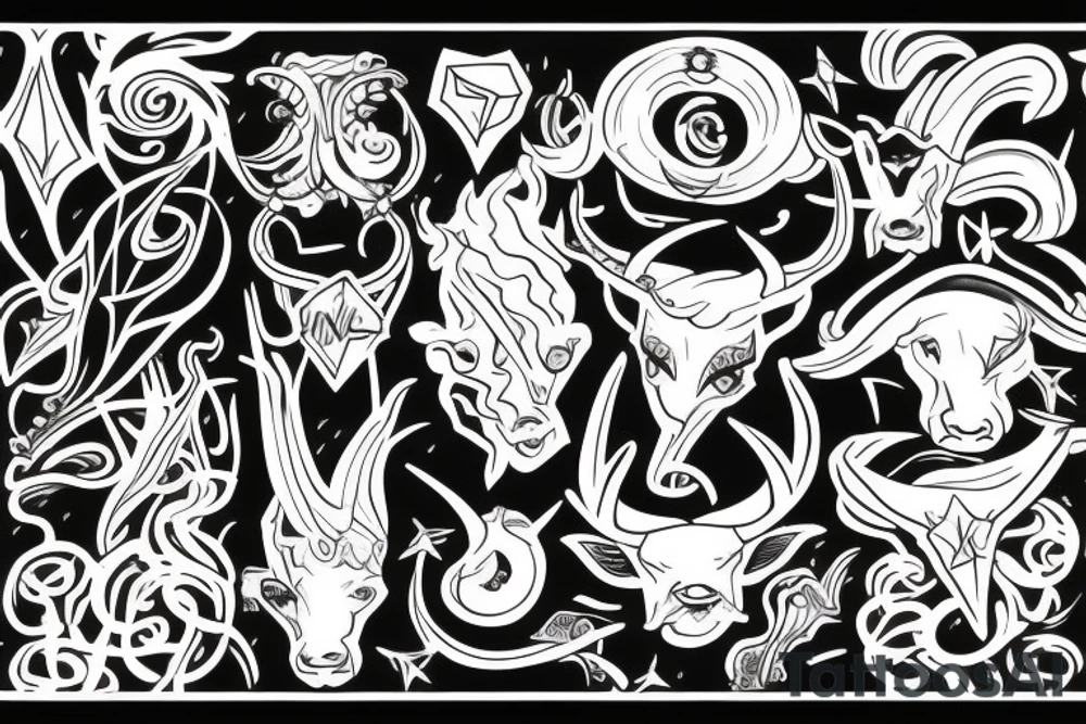 girl Sign of the horns tattoo idea