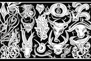 girl Sign of the horns tattoo idea