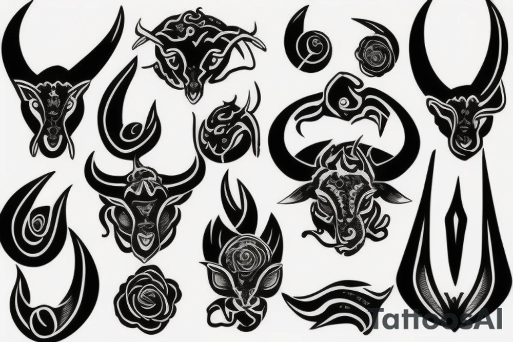 girl Sign of the horns tattoo idea