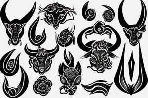 girl Sign of the horns tattoo idea
