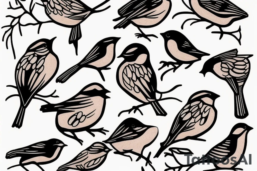 sparrows surrounding a quote "non ducor, duco" tattoo idea