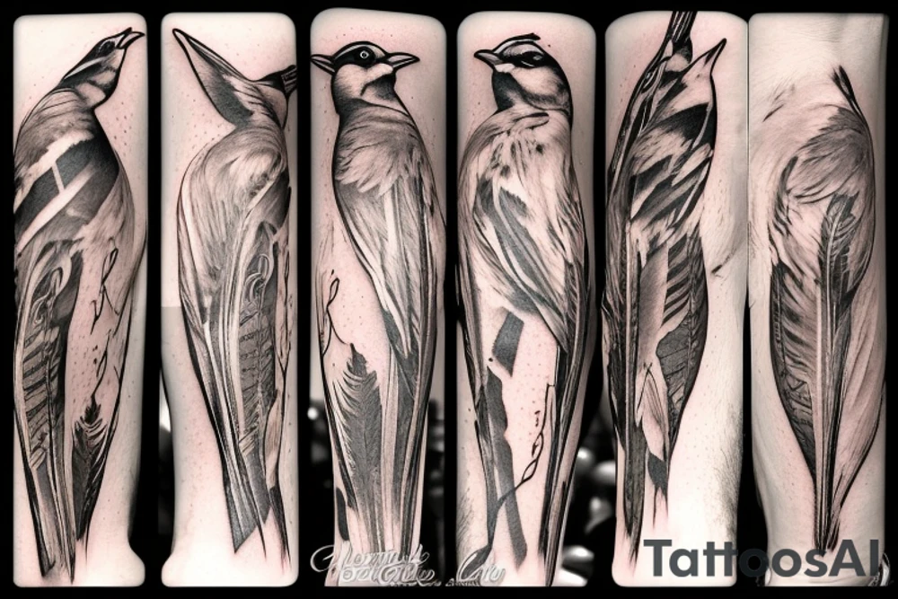 sparrows surrounding a quote "non ducor, duco" tattoo idea