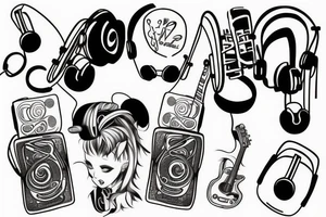 music beat. Paired with a silenced boy tattoo idea