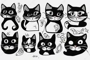 cat tricolor tattoo idea