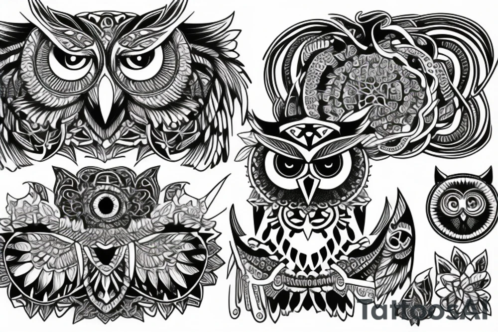 Owl Not so detailed tattoo idea