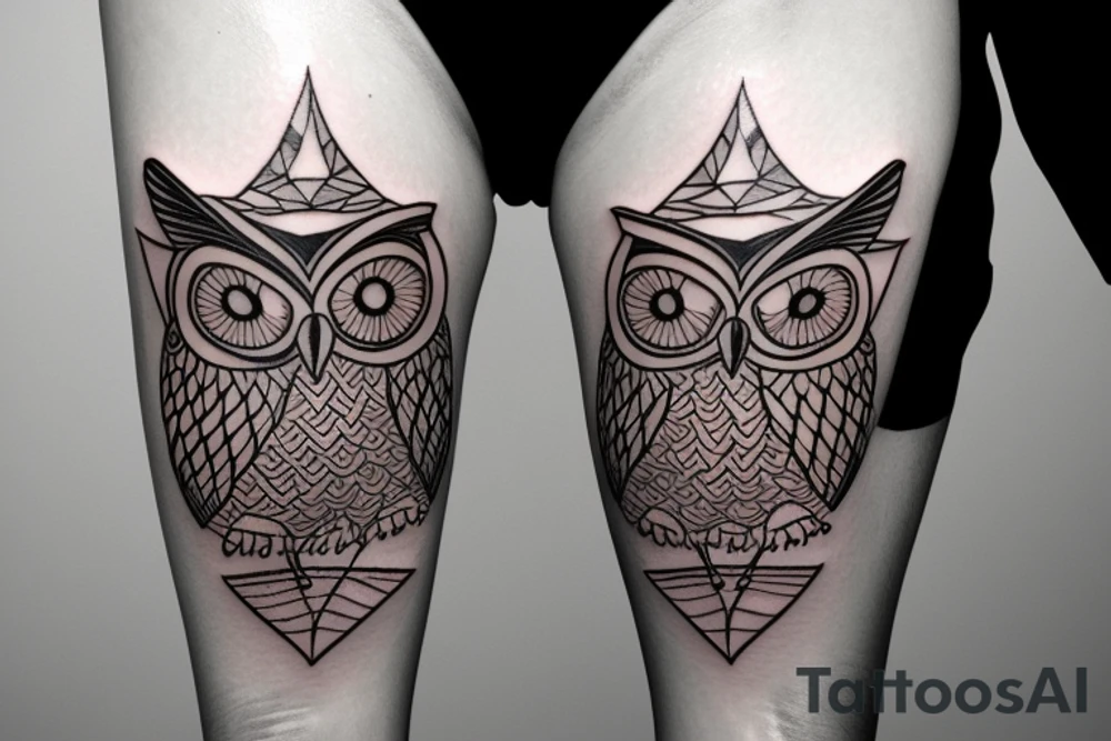OWL sitting on a tree tattoo idea