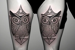 OWL sitting on a tree tattoo idea