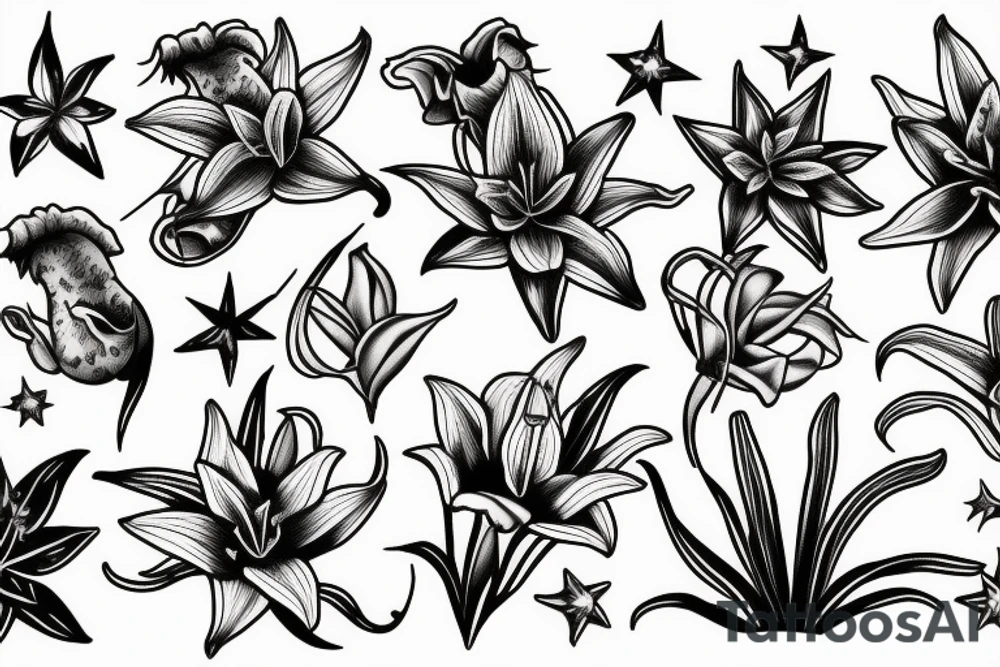 stargazing lilies tattoo idea
