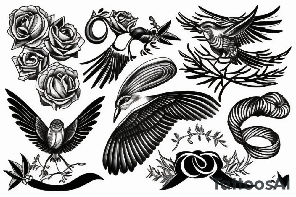 mockingbird with ring tattoo idea