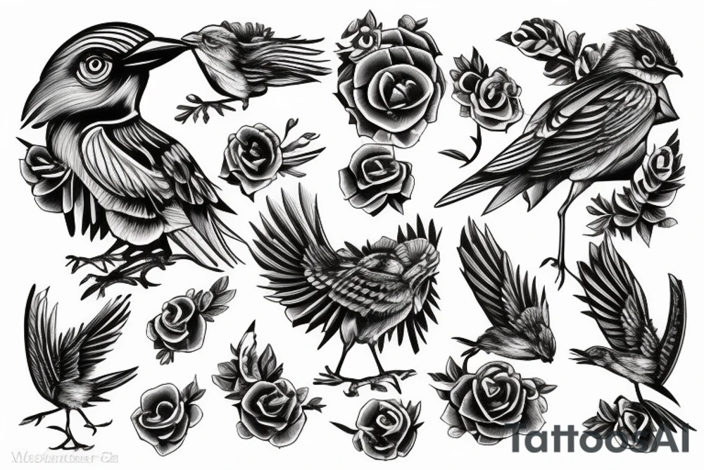 mockingbird with ring tattoo idea
