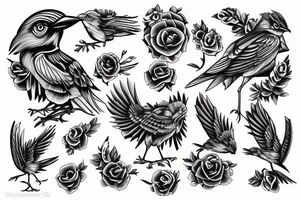 mockingbird with ring tattoo idea