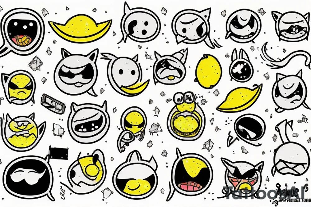 Lemon grab from adventure time, glitter tattoo, unacceptable tattoo idea