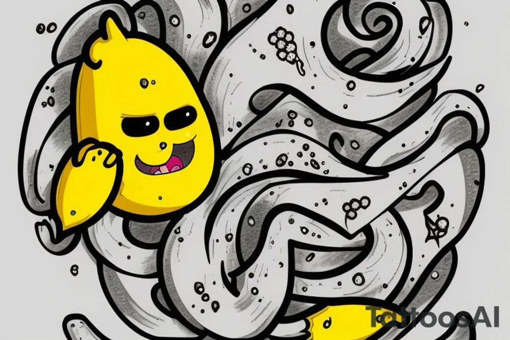 Lemon grab from adventure time, glitter tattoo, unacceptable tattoo idea