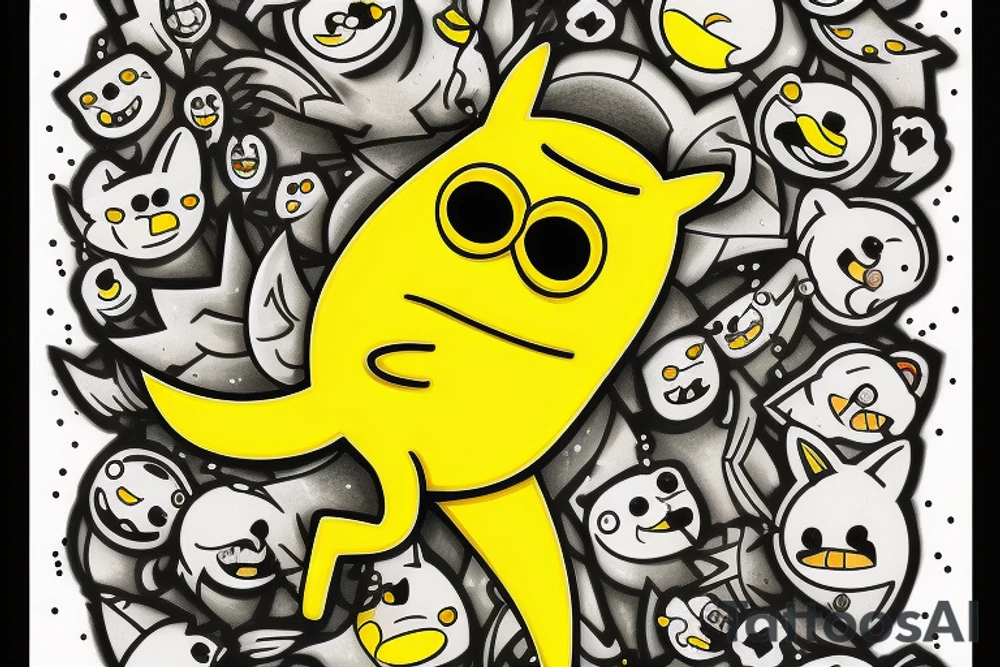 Lemongrab from adventure time, glitter tattoo, unacceptable tattoo idea
