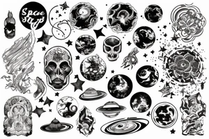 Space surrounded by staint ink tattoo idea