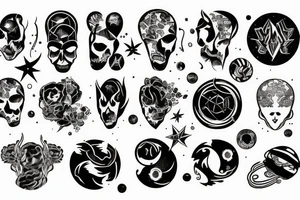 Space surrounded by staint ink tattoo idea