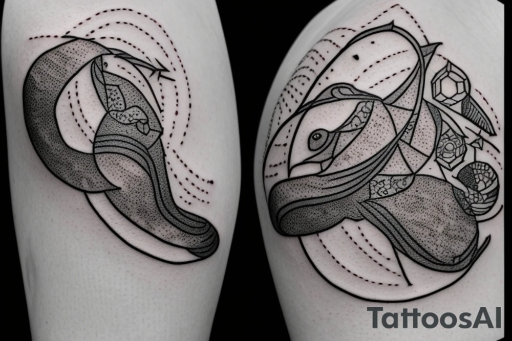 planet clutched in the claws of a small bird tattoo idea